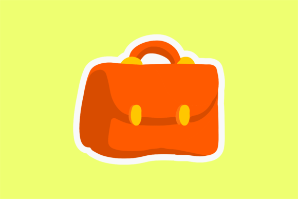 Back to School Bag Sticker Icon Graphics