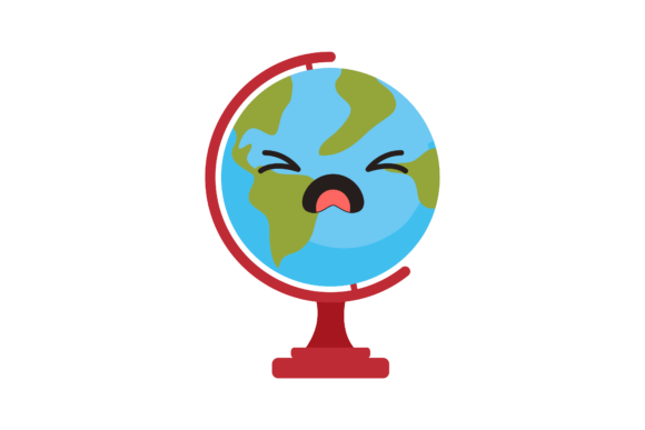 Back to School Kawai Icon Globe Graphics