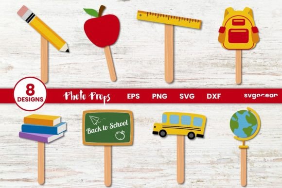 Back to School Photo Props SVG Bundle
