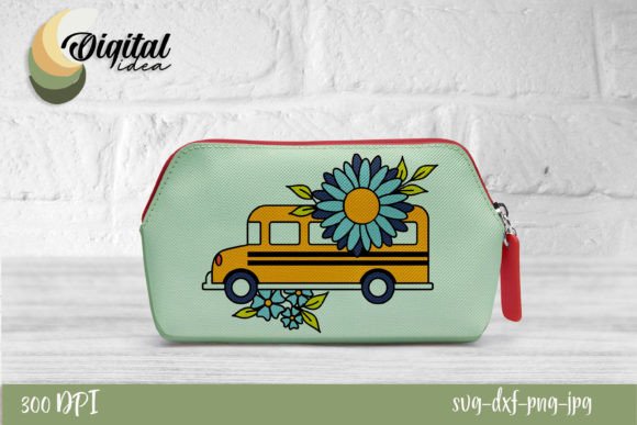 Back to School School Bus Pencilcase: Graphics and Crafts for Digital Sellers