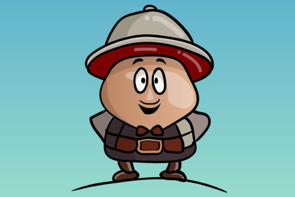 Mushroom Cartoon Character Backto School Graphics