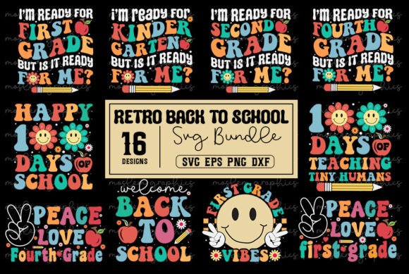 Retro Back to School Quotes SVG Bundle
